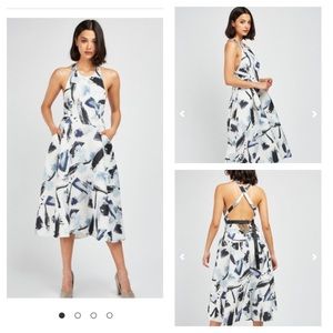 Brushed Stroke Paint Midi Dress (BRAND NEW)